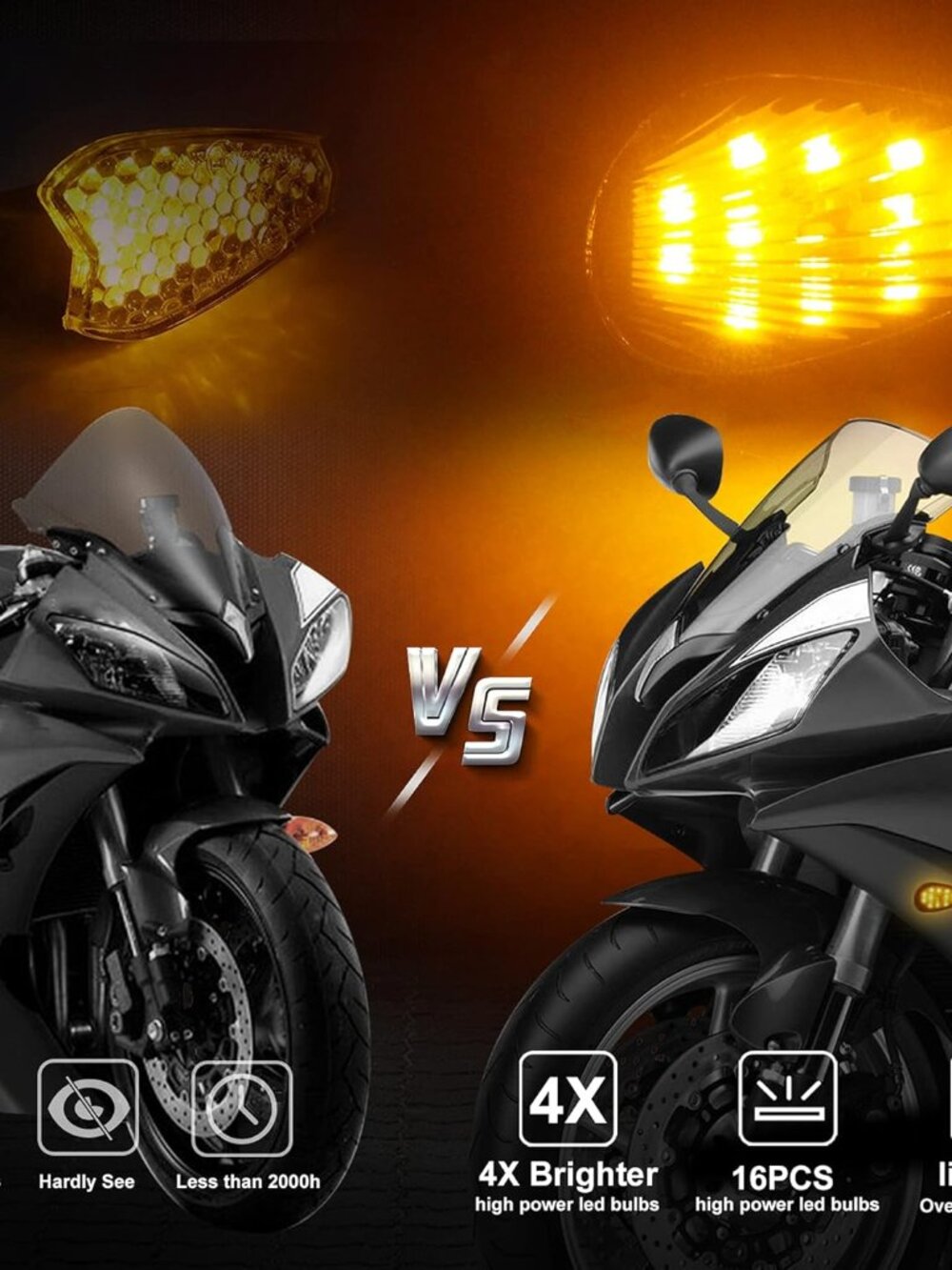 Smoked Flush Mount LED Turn Signal Light Compatible with Yamaha YZF R1 R6 R6S, 1 - Picture 4 of 6